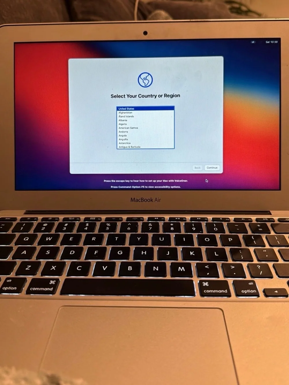 Apple MacBook Air Silver and Black Ultraportable Laptop with Charger